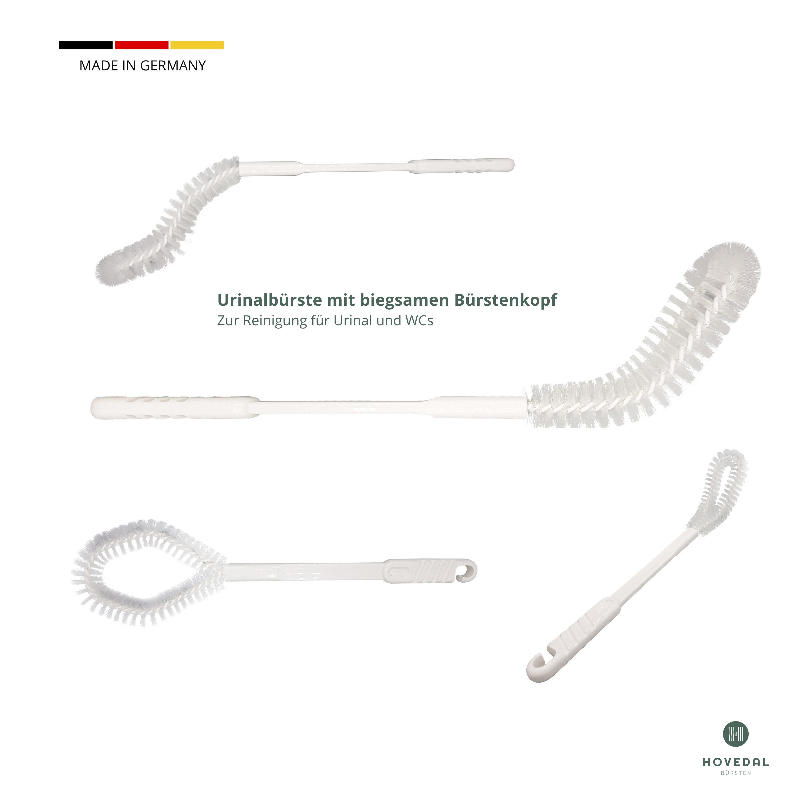 Hovedal WC-Reinigungsbürste 2er Set Urinalbürste, Bürste zur Urinal WC Reinigung, Biegsame Urinal Reinigungsbürste, Schmale Klobürste für Urinale – Bild 4 von 5