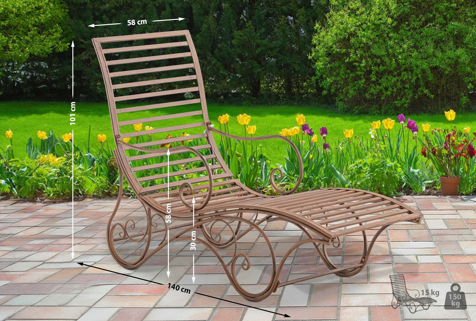 CLP Gartenliege Amiens, aus Eisen gefertigt günstig online kaufen