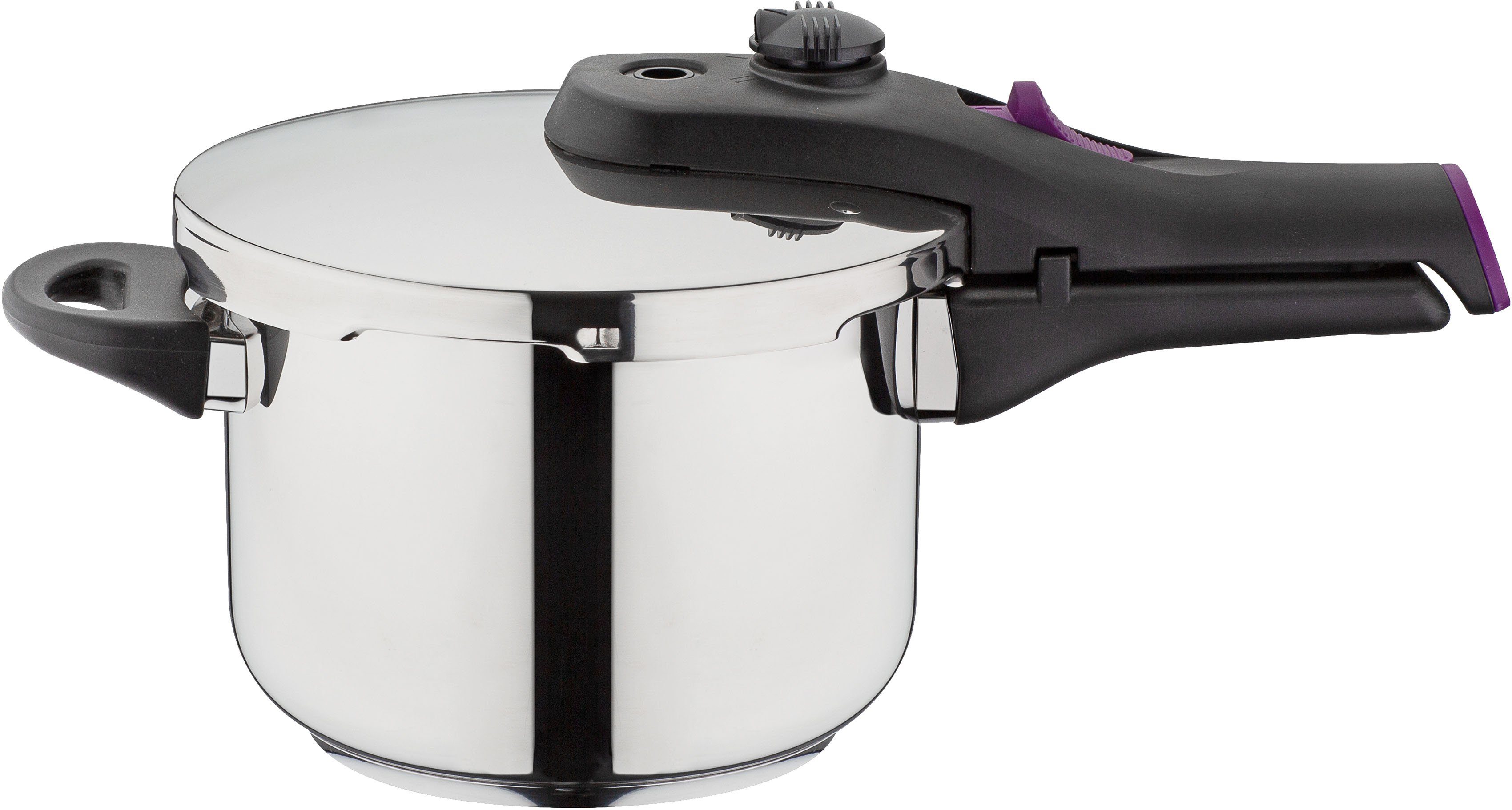GSW Schnellkochtopf 3,2l Dampfkochtopf zum Bio-/Schnellgaren System RAPID, Edelstahl 18/8 (1-tlg), Fassungsvermögen 3,2 l, 2 Garstufen, Innenskala, Induktion