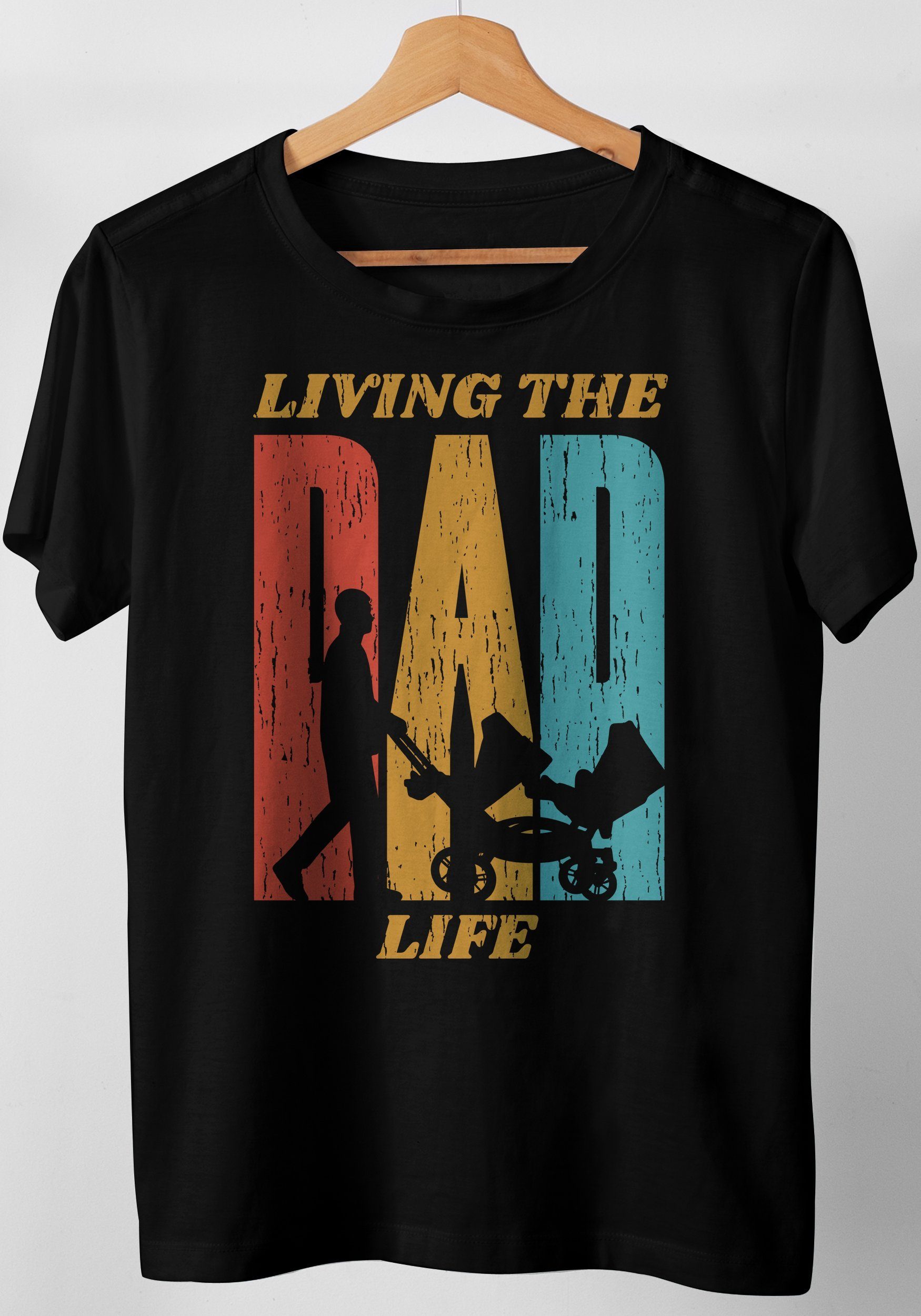 Art & Detail Shirt T-Shirt Vatertag Lebe den Dad auch als Papa Geschenk für Vater Papa Geschenk Vatertag