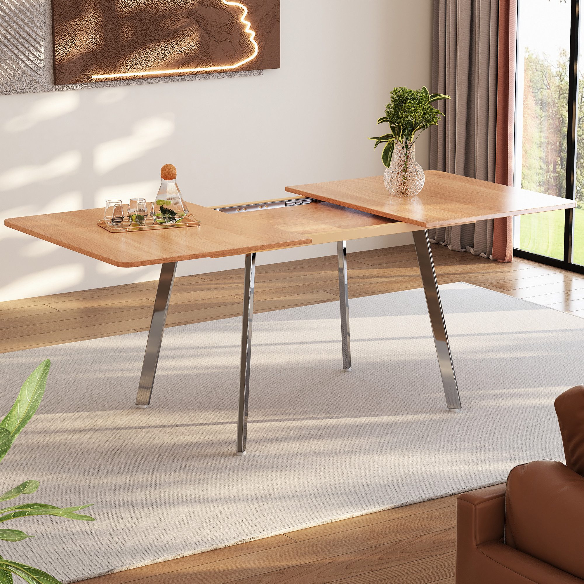 KLAM HOME Esstisch Klassischer ausziehbarer Esstisch günstig online kaufen