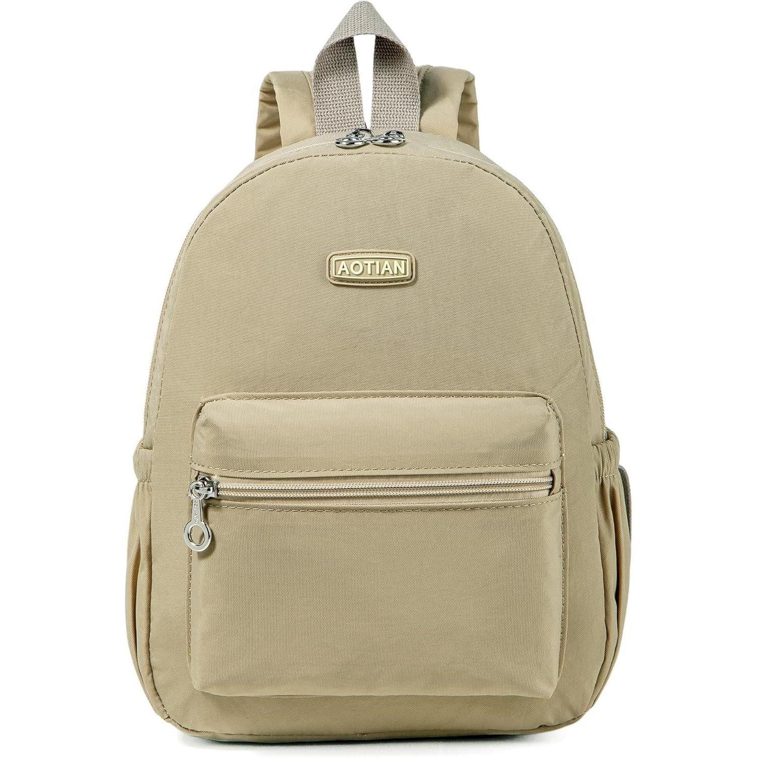 LuxusKollektion Minirucksack Rucksack Damen Mini Leicht Klein Schultertasche Daypack 7L Khaki