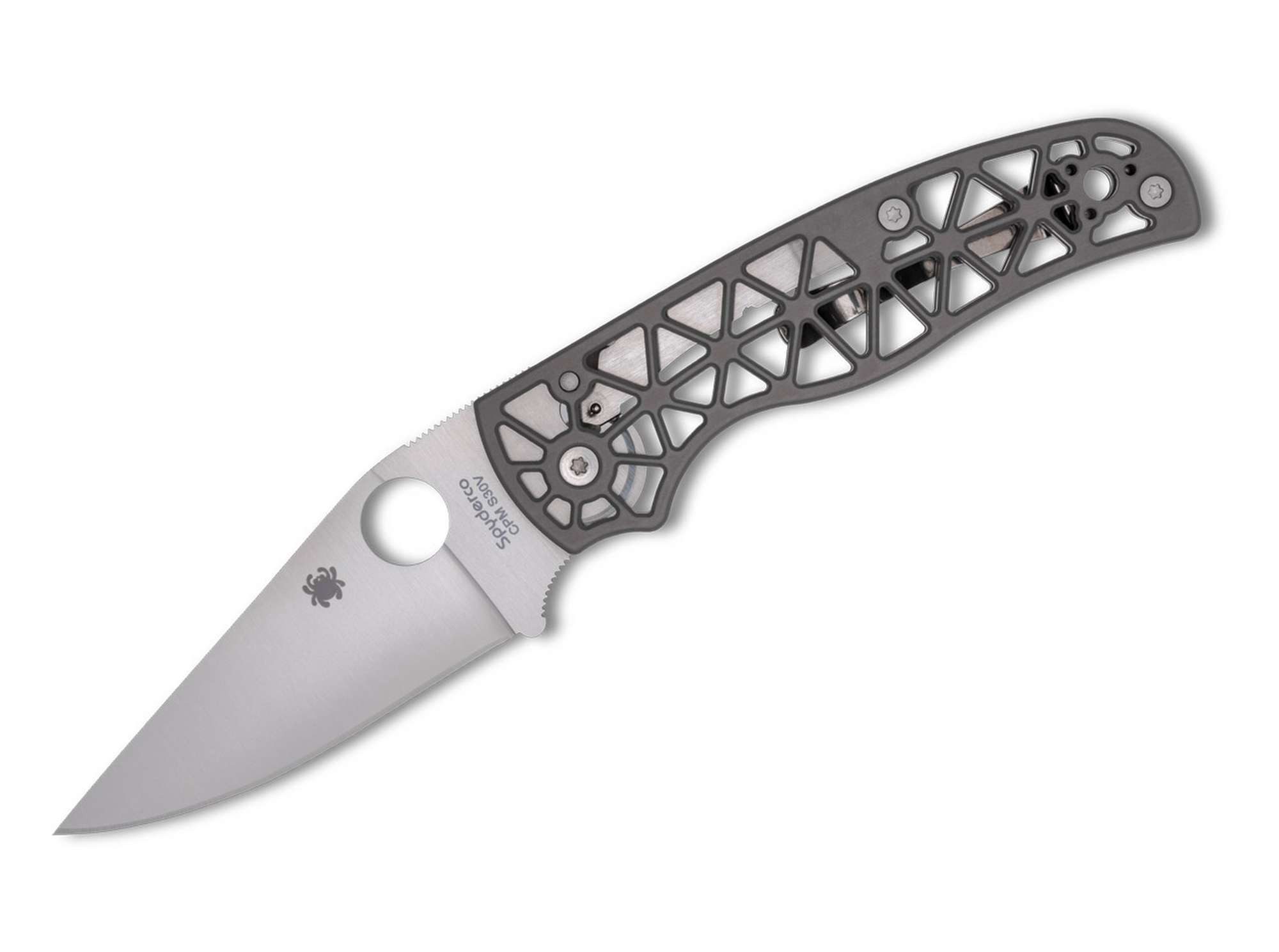 Spyderco Universalmesser Spyderco Edgerati Gray Aluminum PlainEdge C266ALP USA