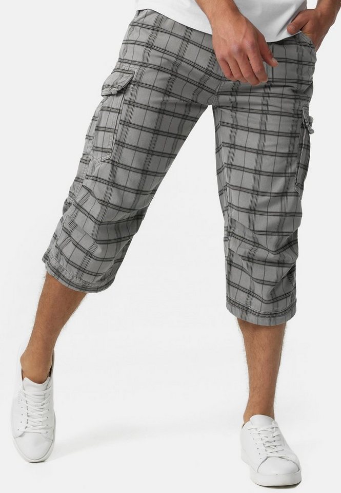 INDICODE Cargoshorts Herren Nicolas Check Cargo Shorts Herrenshorts aus einer robusten Materialmischung