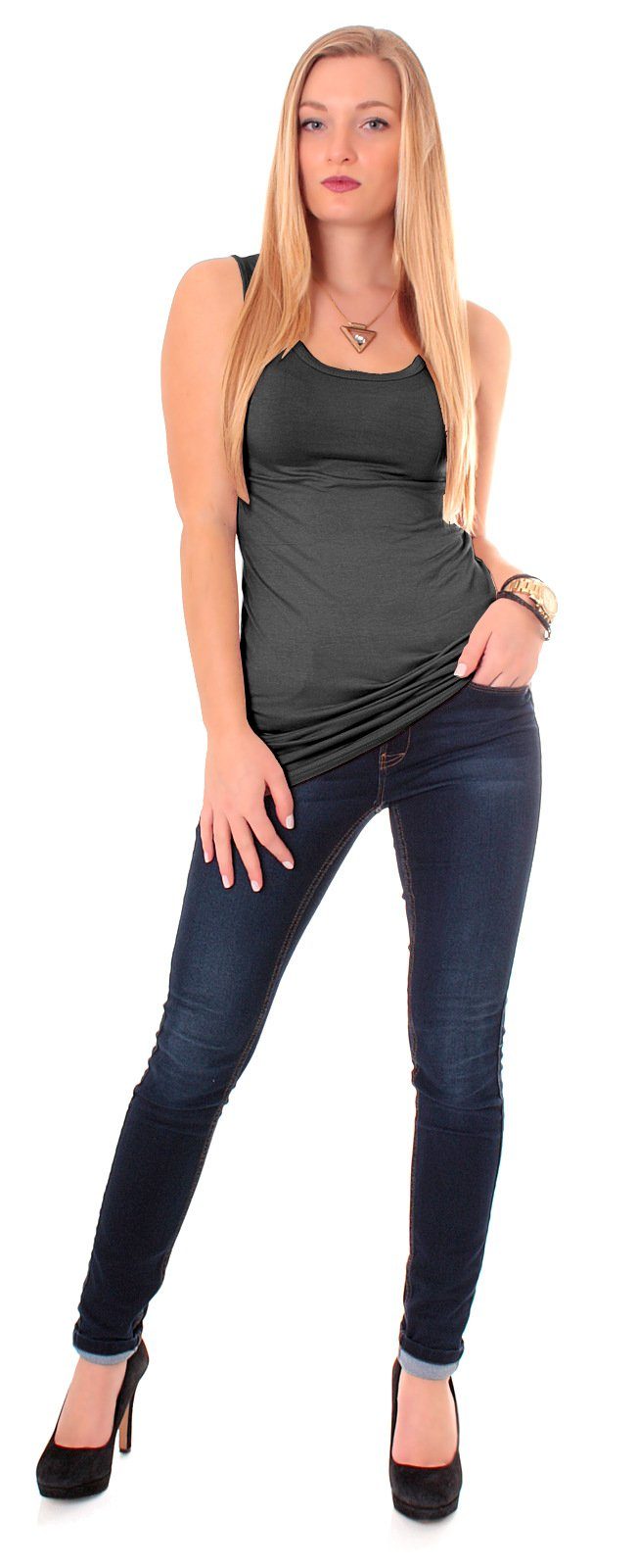 Muse Longtop Extra langes Trägertop Skinny Fit 9002 günstig online kaufen