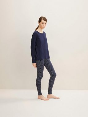 TOM TAILOR Schlafhose Gepunktete Pyjama Leggings