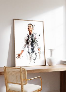 JUSTGOODMOOD Poster Premium ® Christiano Ronaldo Fußball Poster · Juventus · ohne Rahmen