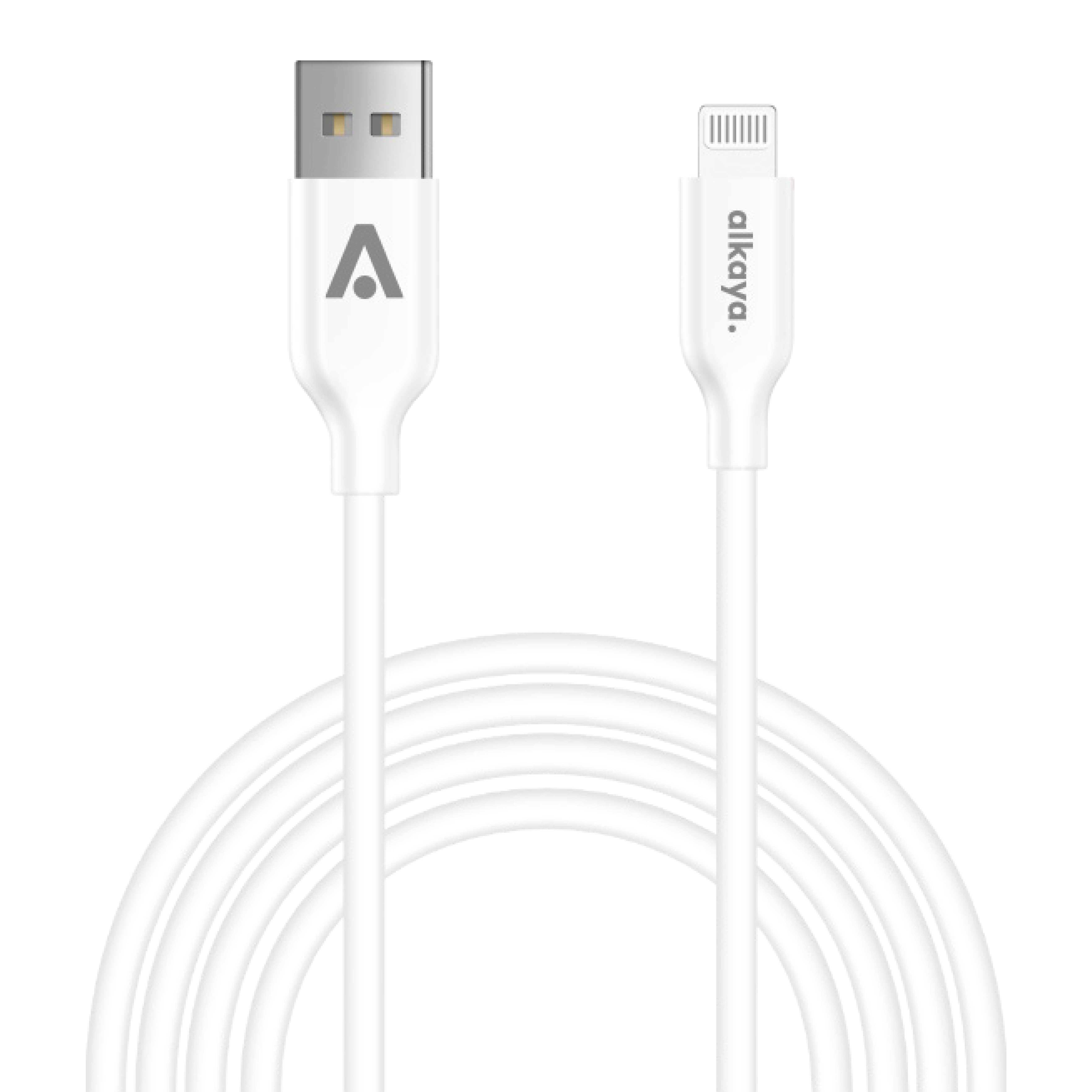 alkaya. iPhone 11, 12, 13, 14 Ladekabel USB-A Lightning Lightningkabel, Datenkabel Silikon schwarz - 1m/12W