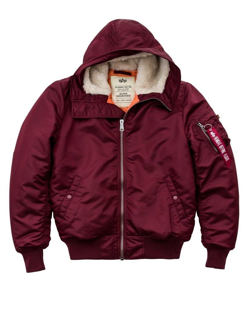 Alpha Industries Winterjacke Alpha Industries Herren Winterjacke MA-1 Hooded burgundy