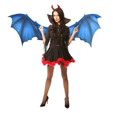 Lubgitsr Vampir-Kostüm Drachenflügel Halloween Cosplay Kostüm Maskerade für Party Karneval