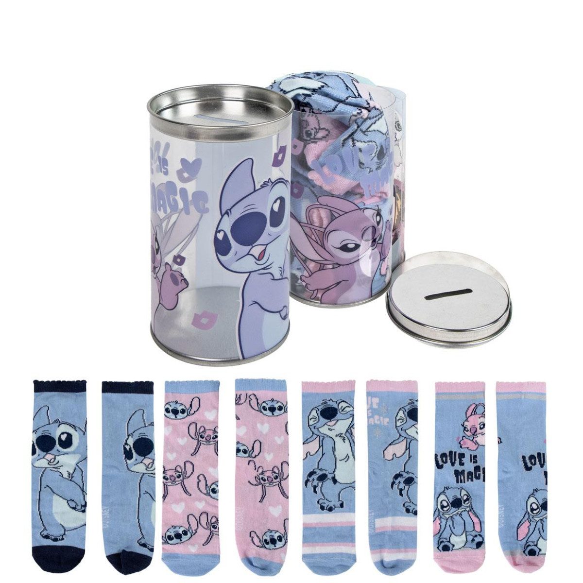 Cerda Socken Disney Stitch Socken 4er Pack Kinder Baumwollsocken Jungen Mädchen