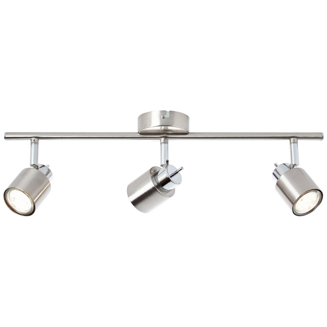 Brilliant Deckenleuchte Andres, Lampe Andres Spotrohr 3flg nickel/chrom 3x  PAR51, GU10, 10W, geeigne