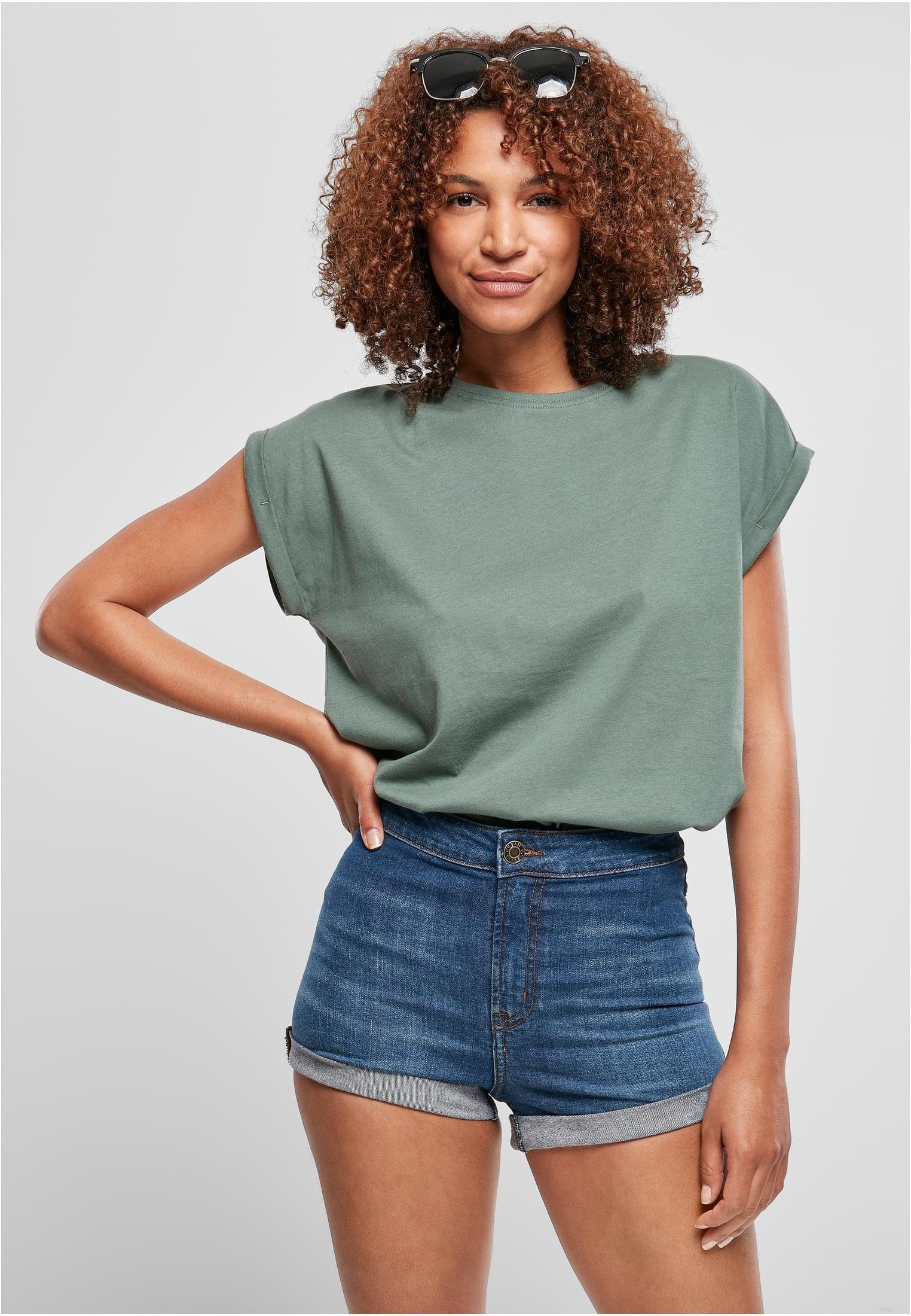 URBAN CLASSICS Rundhalsshirt Ladies Extended Shoulder Tee Damen T-Shirt