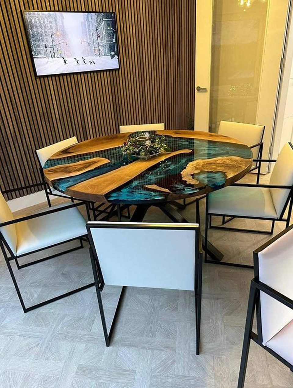 Xlmoebel Esstisch Stilvoller Runder Epoxidtisch für Küche und Esszimmer, Made in Europa