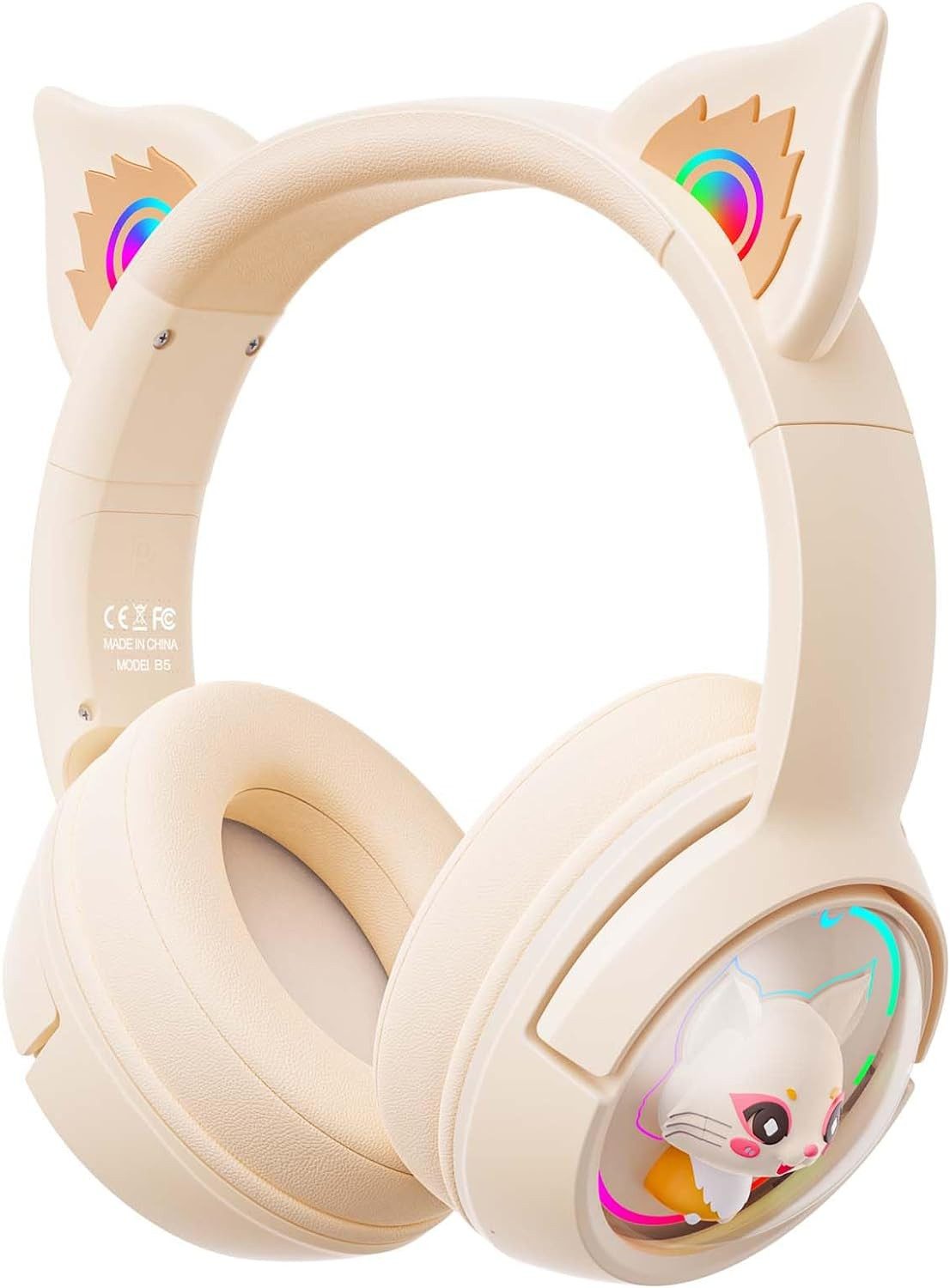 Toomoke Bluetooth-Kopfhörer, Over-Ear Kopfhörer, Noise Cancelling Kopfhörer Gaming-Headset (Over-Ear-Kopfhörer mit RGB-Lichtern)
