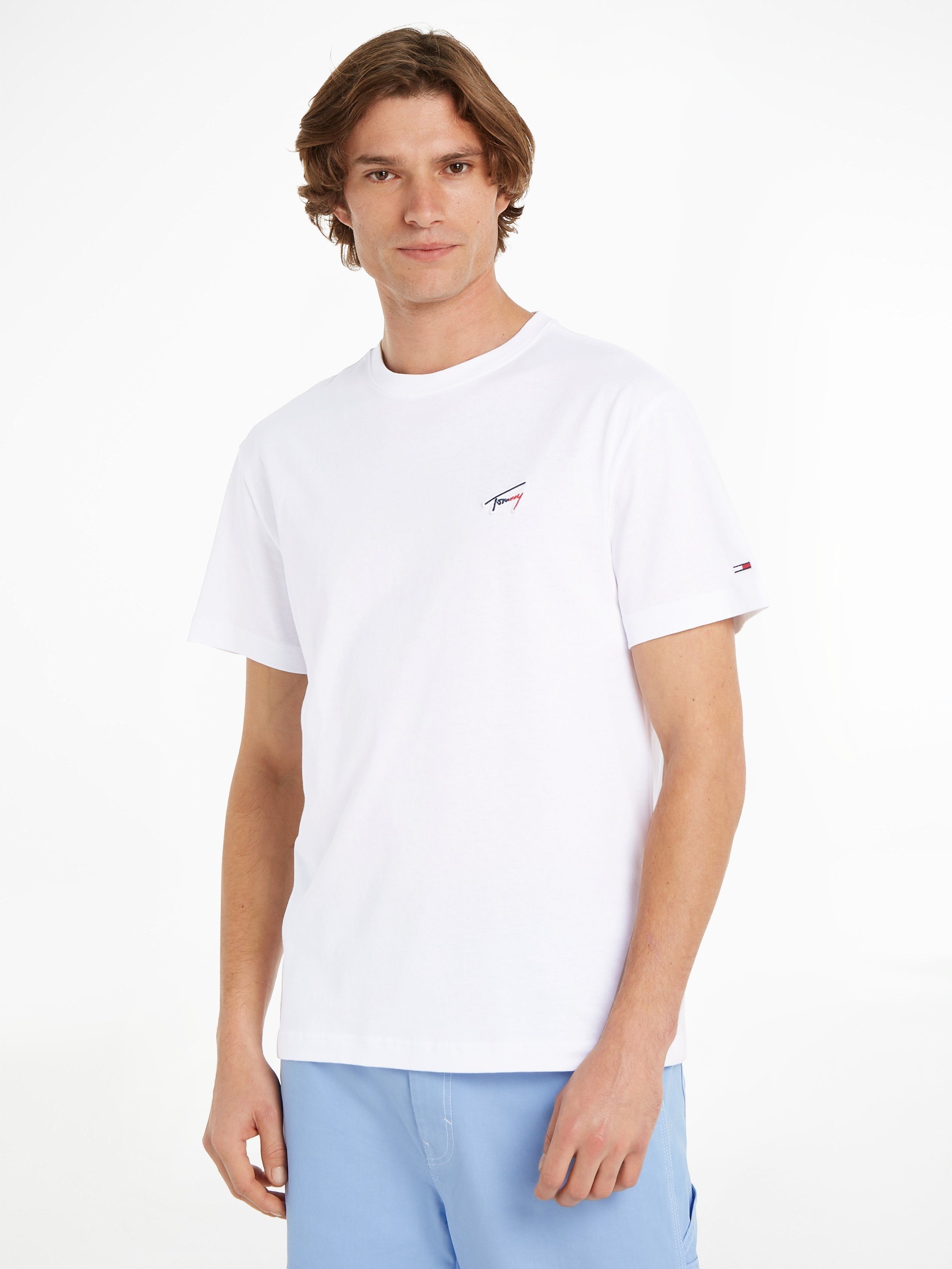 Regulärer Rabatt Tommy Jeans T-Shirt TJM CLSC White SIGNATURE TEE