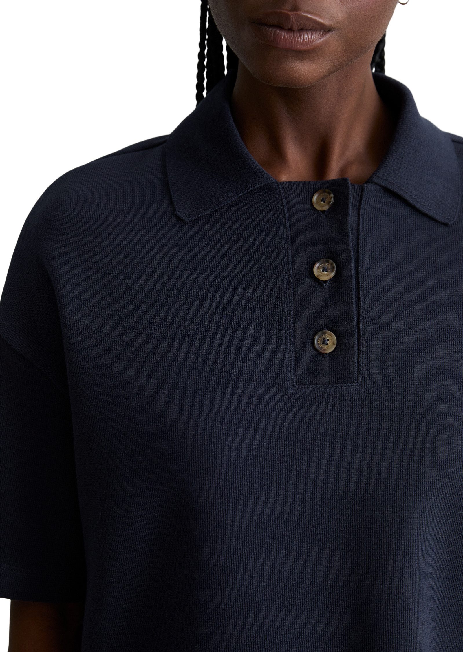Marc O'Polo DENIM Poloshirt aus weichem Rib-Jersey