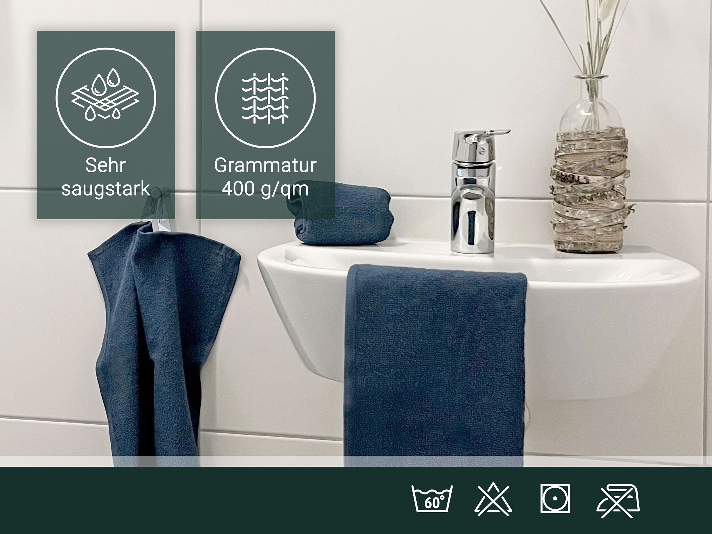 ZOLLNER Gästehandtücher, Walkfrottier (10-St), 30 x günstig online kaufen