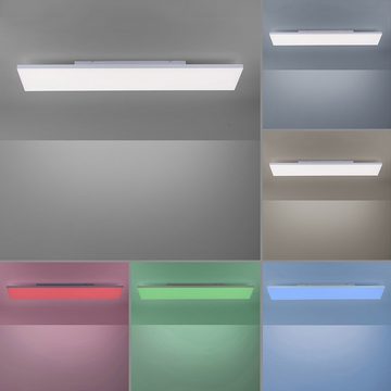 Paul Neuhaus Smarte LED-Leuchte LED Panel Deckenlampe Q-FRAMELESS Smart Home, Smart Home, CCT-Farbtemperaturregelung, RGB-Farbwechsel, Dimmfunktion, mit Leuchtmittel, 120x30cm dimmbar, CCT + RGB Farbwechsel, rahmenlos