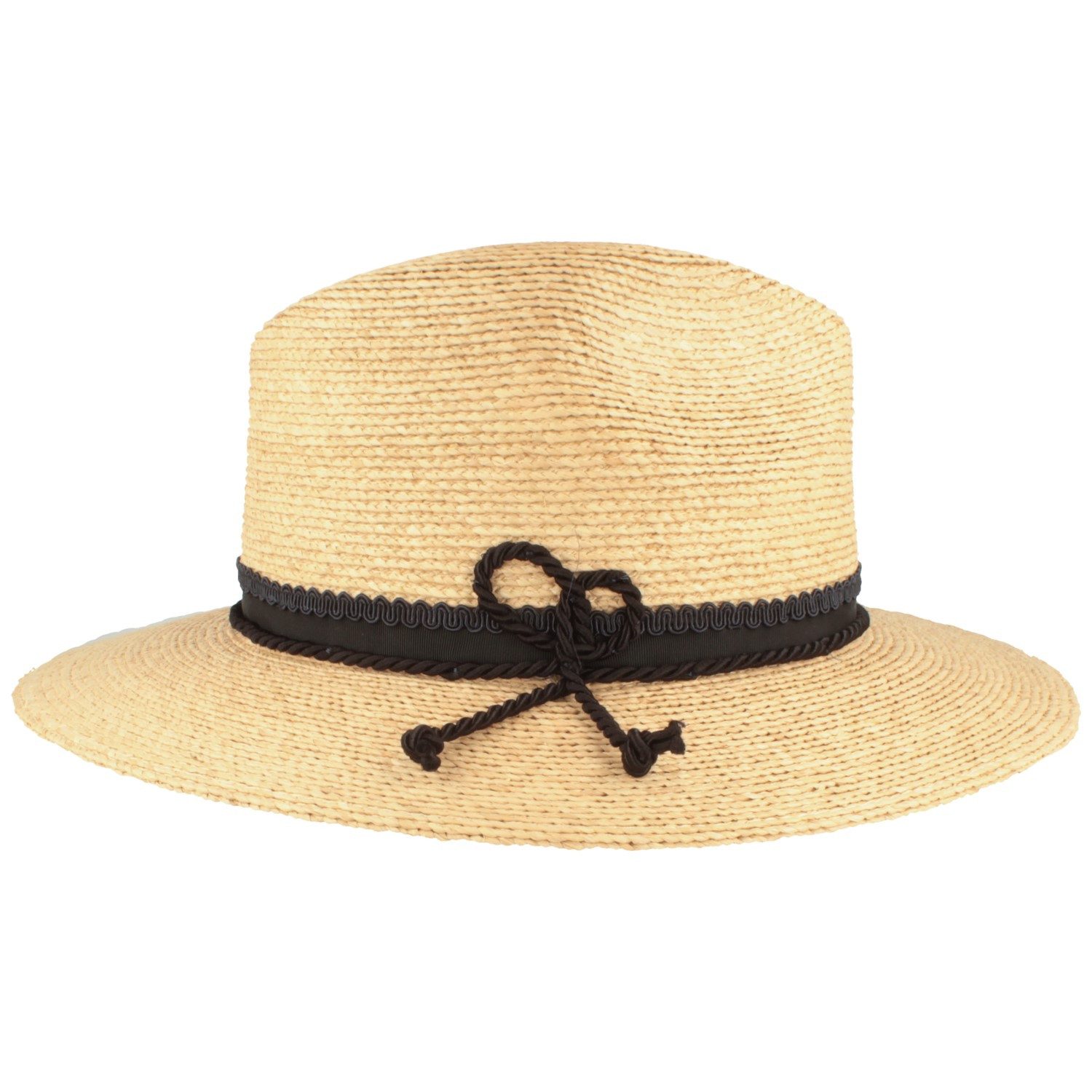 Breiter Trachtenhut Stroh-Trachtenhut aus hochertigem Raffia mit Kordel und UV Schutz
