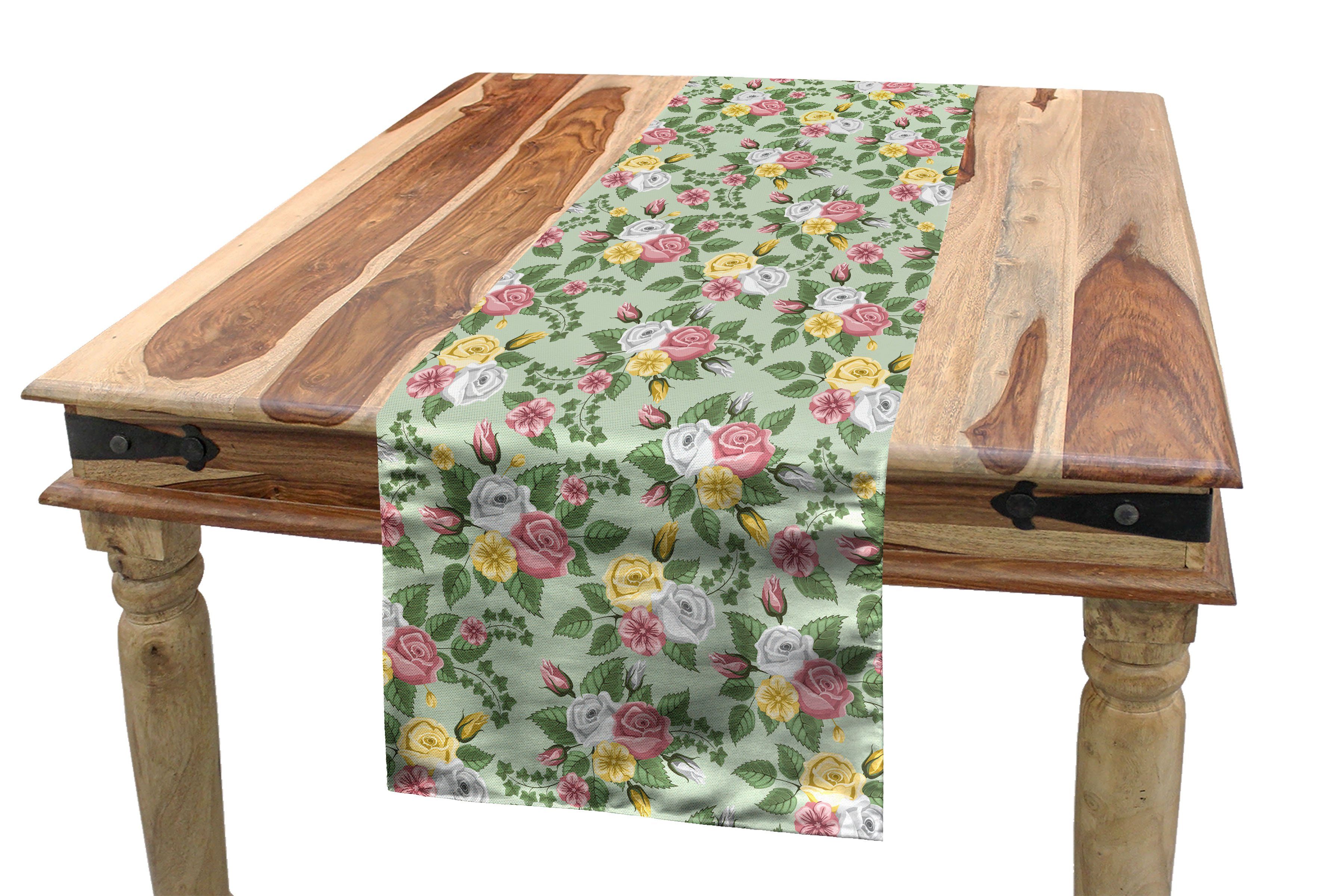 Esszimmer Englisch Tischläufer Tischläufer, Romantisch Garten Rechteckiger Küche Dekorativer Abakuhaus Bouquets
