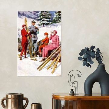 Posterlounge Poster Master Collection, Die Pause im Schnee, Illustration