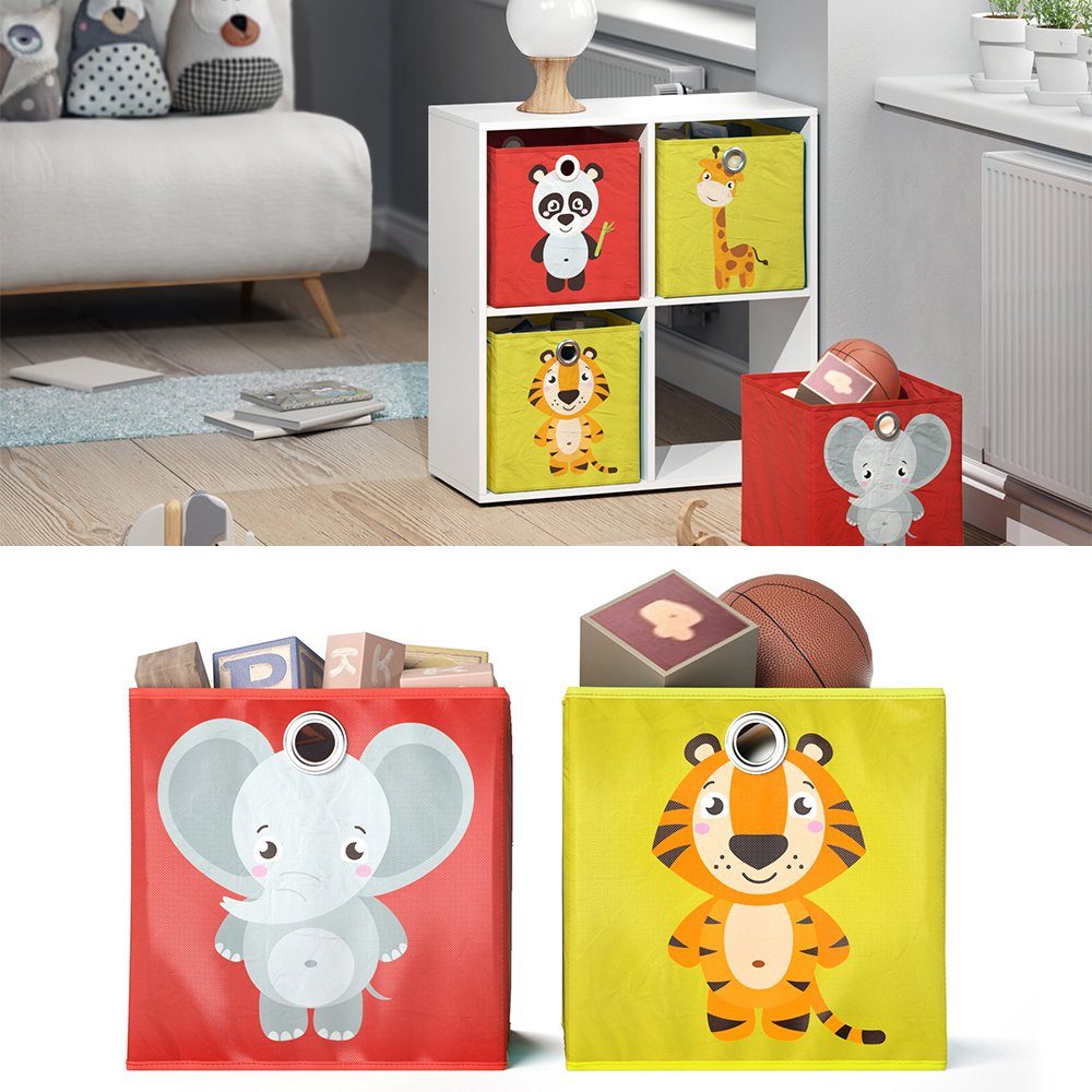 Vicco Faltbox, Rot/Gelb, 30 x 30 cm 2er Set (2 St)
