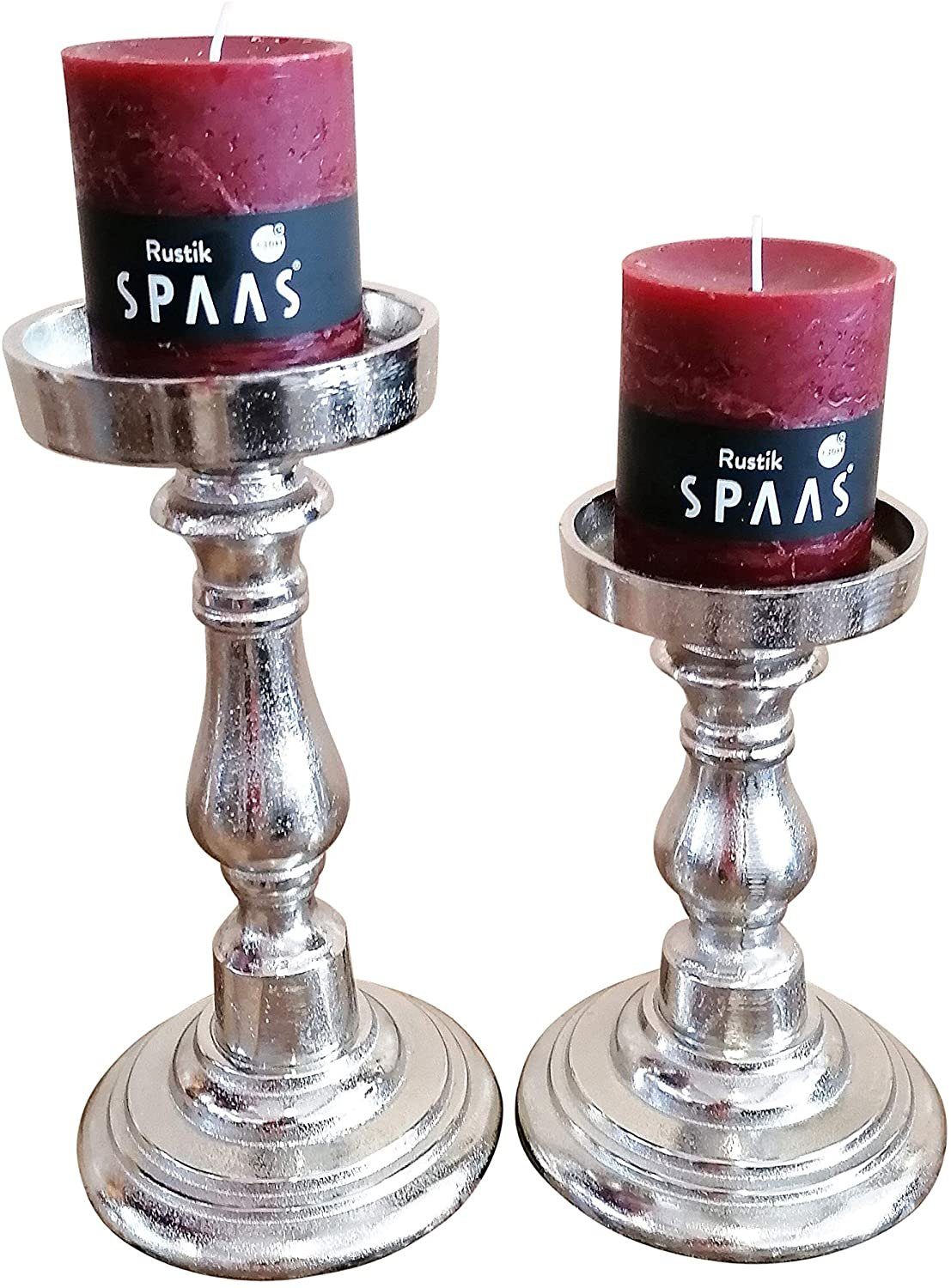 20 Modern für 25 Set Silber Kerzenhalter H MichaelNoll cm - / Kerzenleuchter Kerzenständer Kerzenständer 2er Aluminium Stumpenkerzen cm -