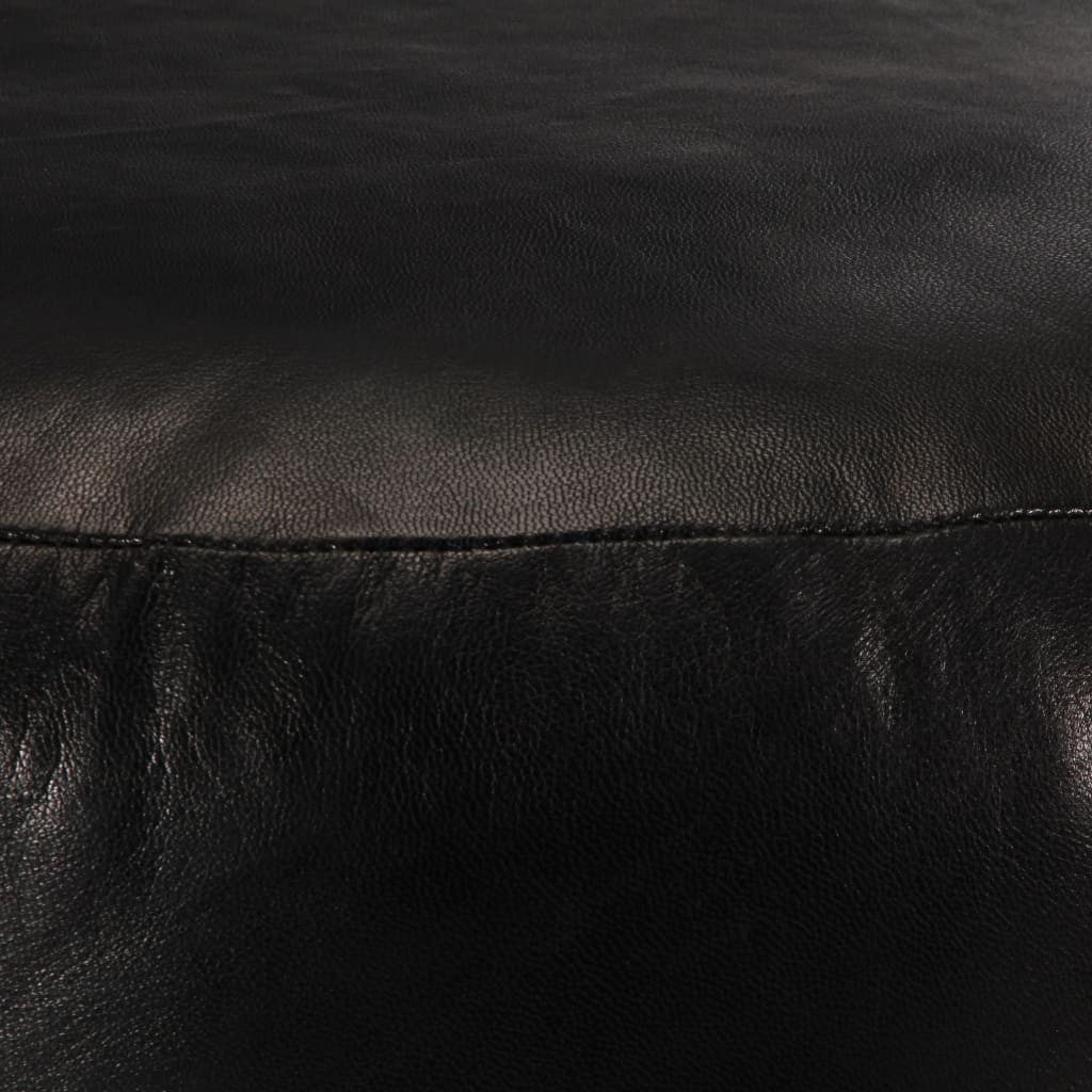 vidaXL Polsterhocker Pouf Schwarz 60 x 30 cm Echtes Ziegenleder (1 St)