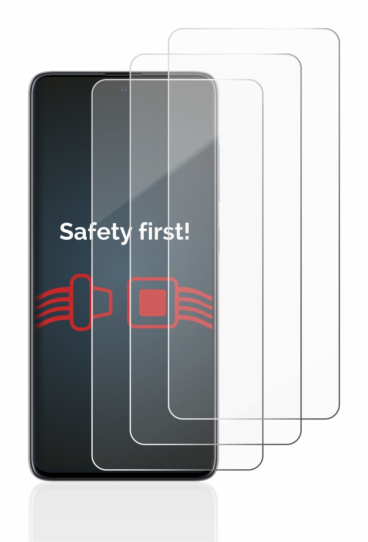 Savvies Panzerglas für Samsung Galaxy A51, Displayschutzglas, 3 Stück,  Schutzglas Echtglas 9H Härte klar Anti-Fingerprint
