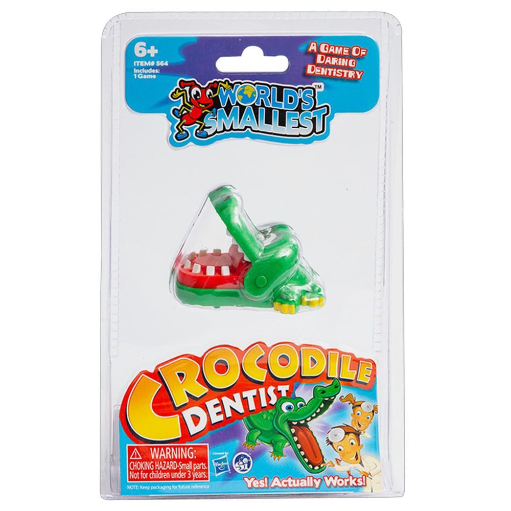 Invento Spielzeug-Arztkoffer Geschicklichkeitsspiel World's Smallest Croco Dentist Game 6,5x5x4,5cm