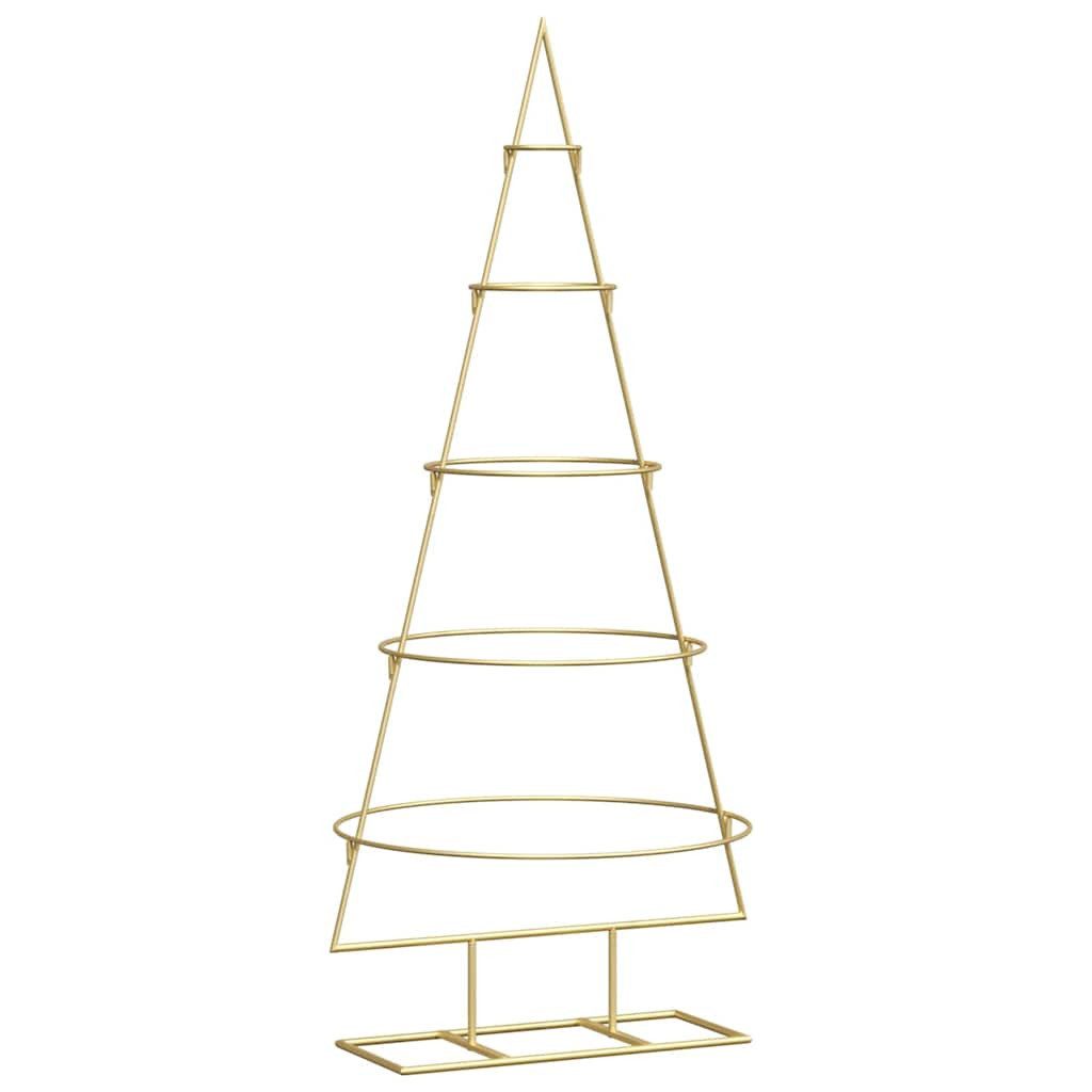 vidaXL Künstlicher Weihnachtsbaum Metall Weihnachtsbaum Gold 124,5 cm Pulverbeschichteter Stahl