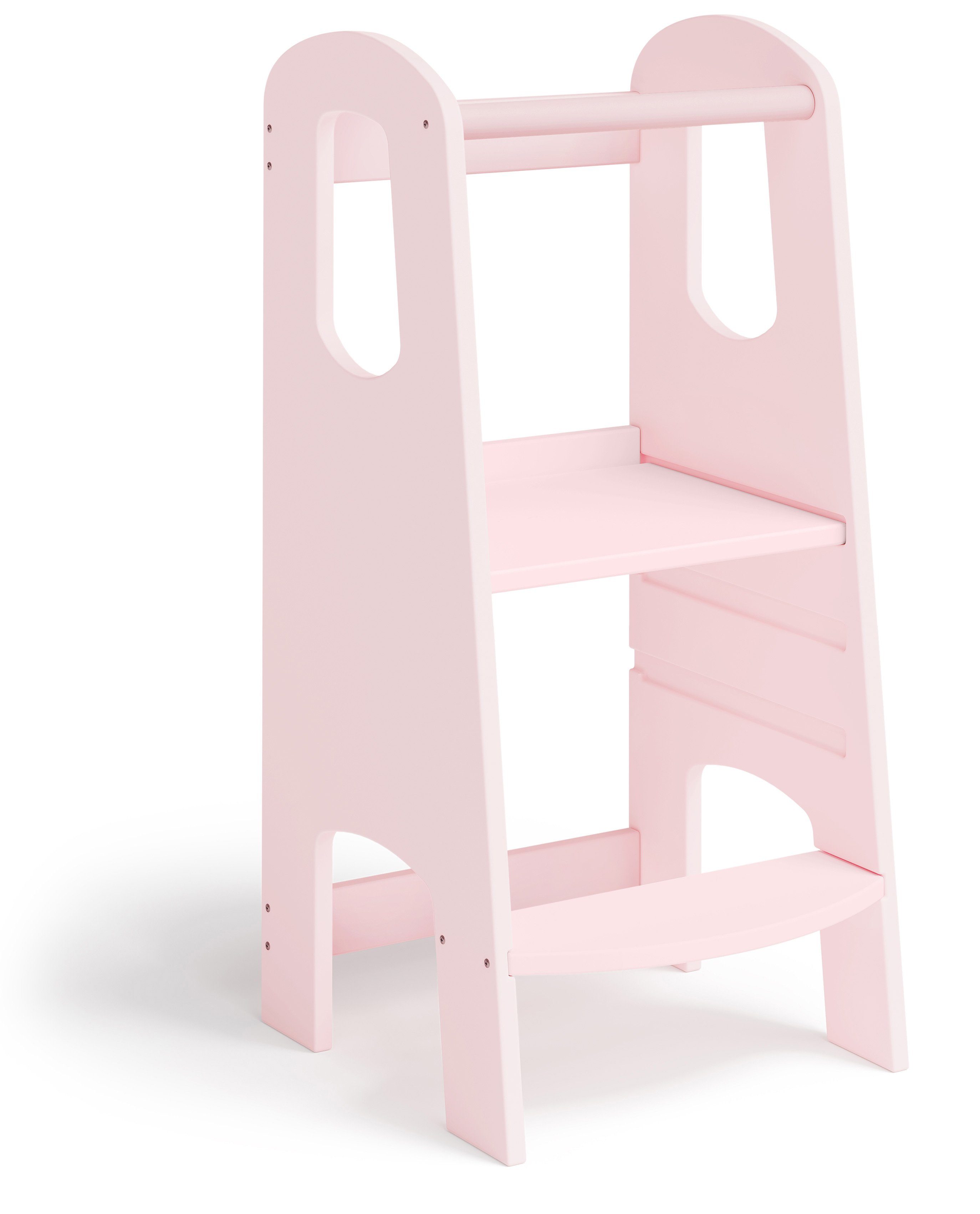 Bellabino Birke Stehhilfe Lernturm 3-fach Luni, rosa Sperrholz, aus höhenverstellbar,