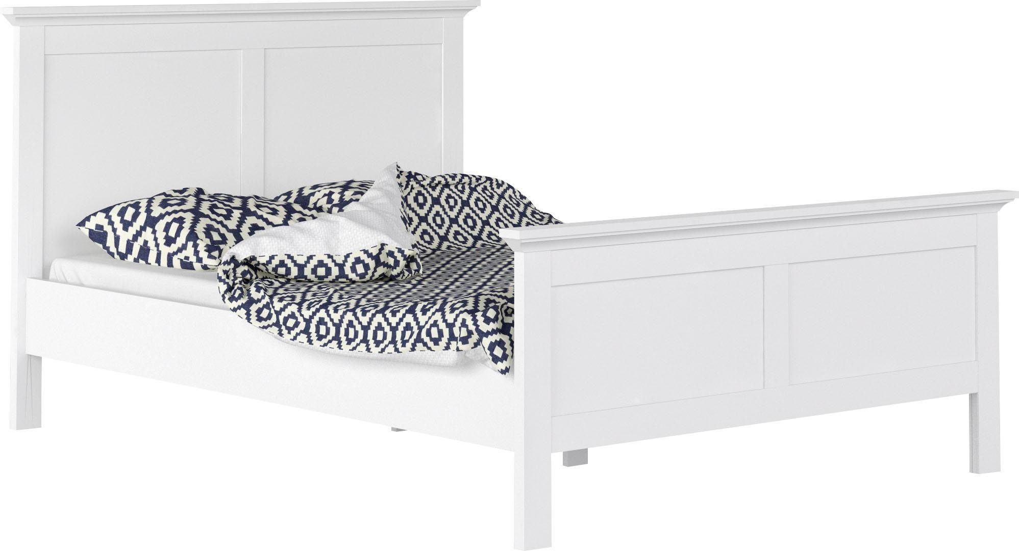 Home affaire Bett Paris Bettgestell, Doppelbett, mit Kassetten-Optik an Kop günstig online kaufen