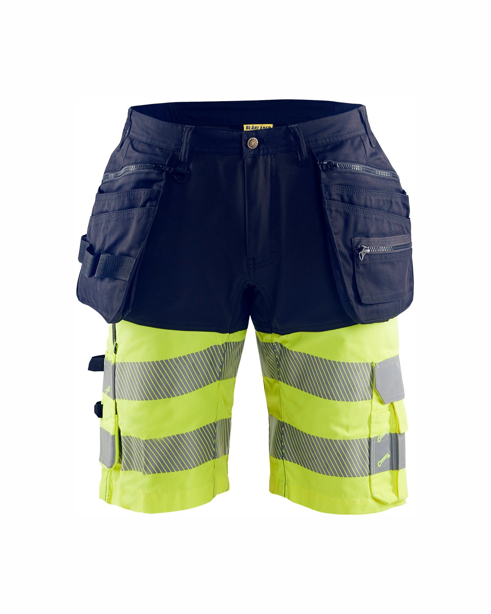 BLÅKLADER Arbeitsshorts High Vis Shorts mit Stretch (1-tlg) marineblau/high vis gelb | Shorts