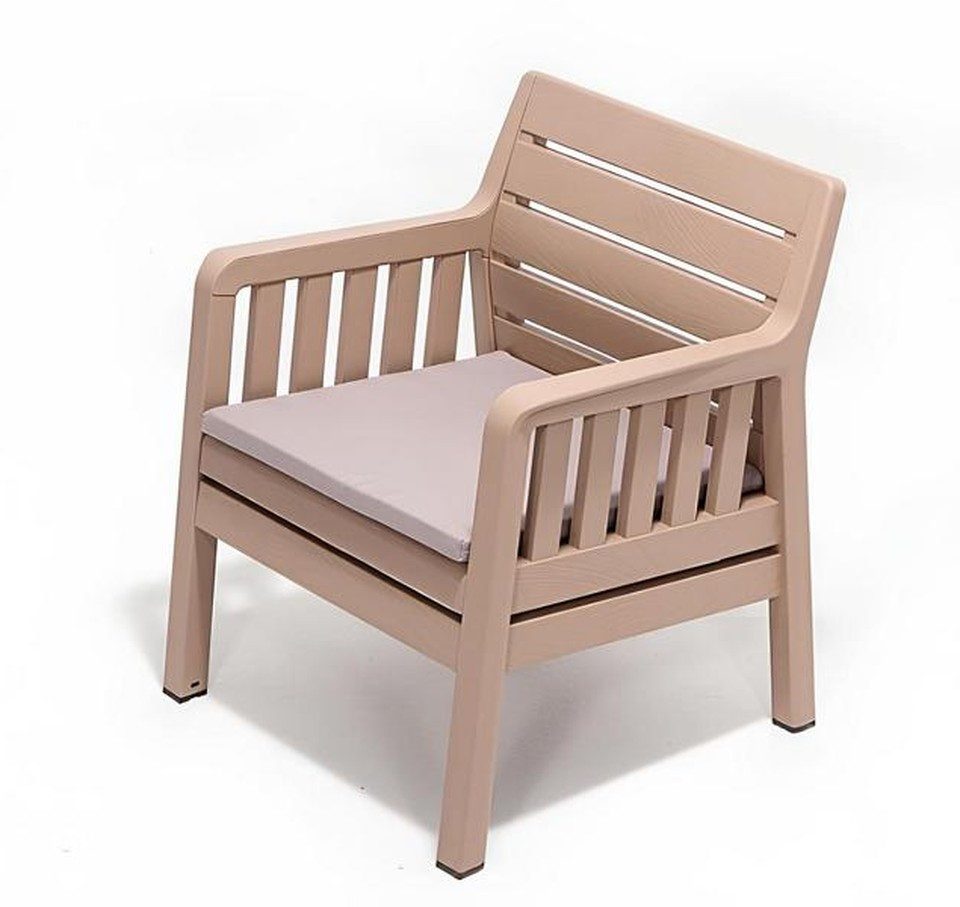 Xlmoebel Gartenstuhl Stilvoller beiger Polycarbonat-Stuhl für den Garten, Made in Europa