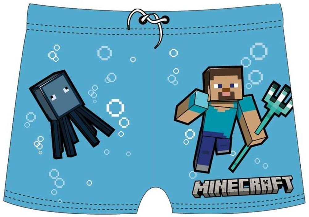 Steve 116 Jungen Minecraft lizensierter offiziell Schwimmhose Badehose - & - cm, Bademode Enderman Boxershorts Gr. Minecraft 140 Badehose