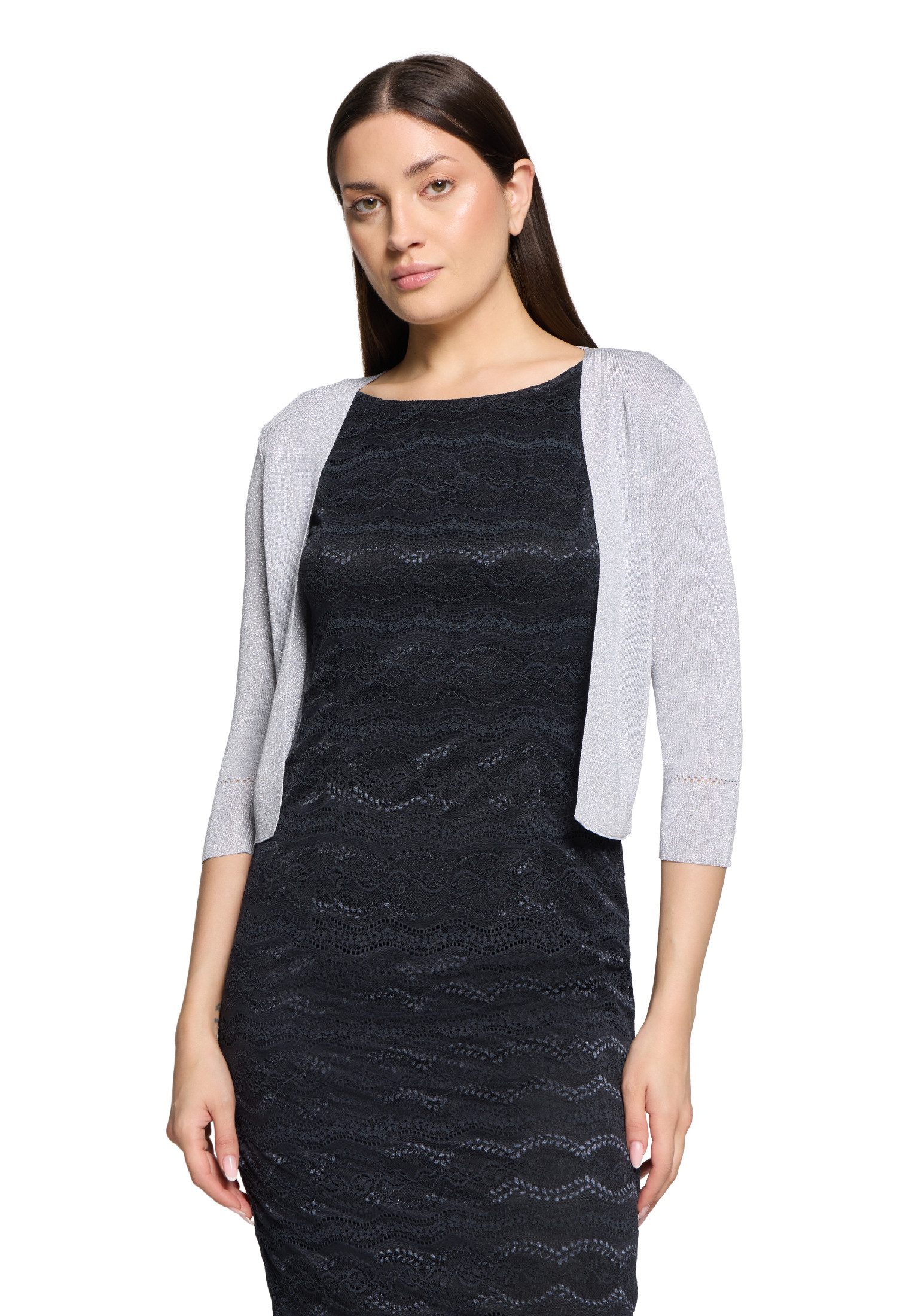 Vera Mont Strickjacke Damen Strickbolero ohne Verschluss (1-tlg) Glitzer