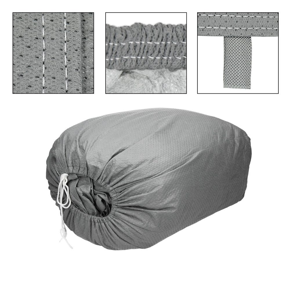 ECD Germany Car Cover, Full Garage, 4-Layer Waterproof, Car Garage Cover, Car Cover, Full Garage, 482x178x119cm Grey L, Protective Cover, UV Protection