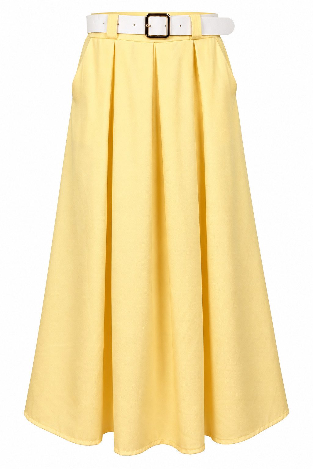 ITALY VIBES Sommerrock - Eleganter Maxirock mit Falten und Gürtel für Damen ONE SIZE - passend für Größen S bis L