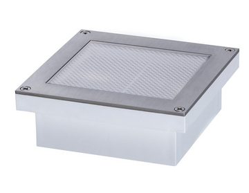 Paulmann LED Einbauleuchte Solar Aron eckig 100x100mm 2200K 0,5W 4lm Weiß Edelstahl, Kunststoff, LED fest integriert, Warmweiß, Bodeneinbauleuchte Bewegungsmelder IP67