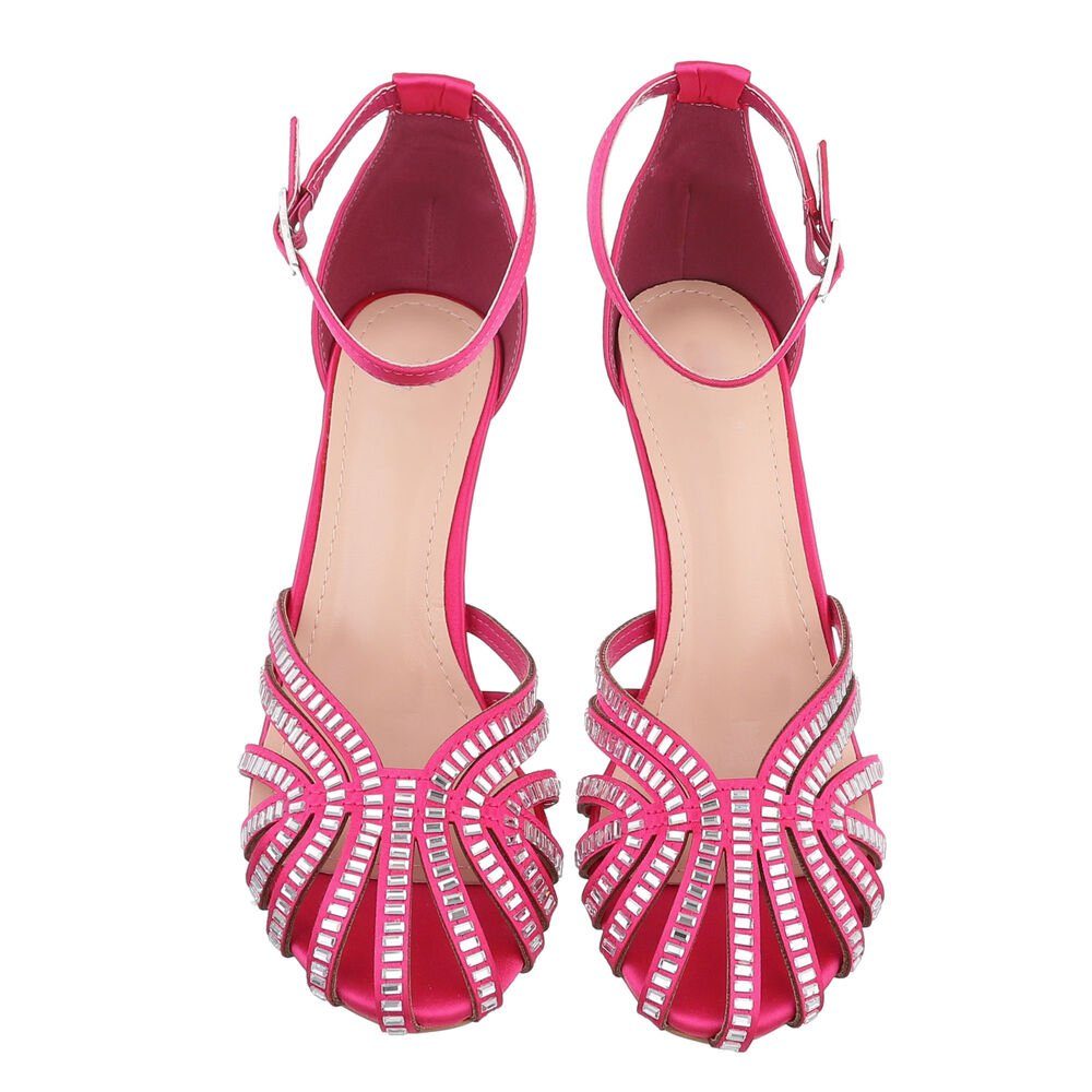 Damen Ital-Design Clubwear Abendschuhe in Schnürpumps Party & Pfennig-/Stilettoabsatz Sandaletten Pink Sandalen &