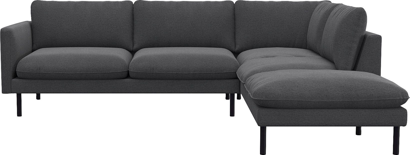FLEXLUX Ecksofa Bolzano Designsofa, bequem durch Kaltschaum im Sitz, L-Form, lose Sitz -& Rückenkissen, hohe Füße