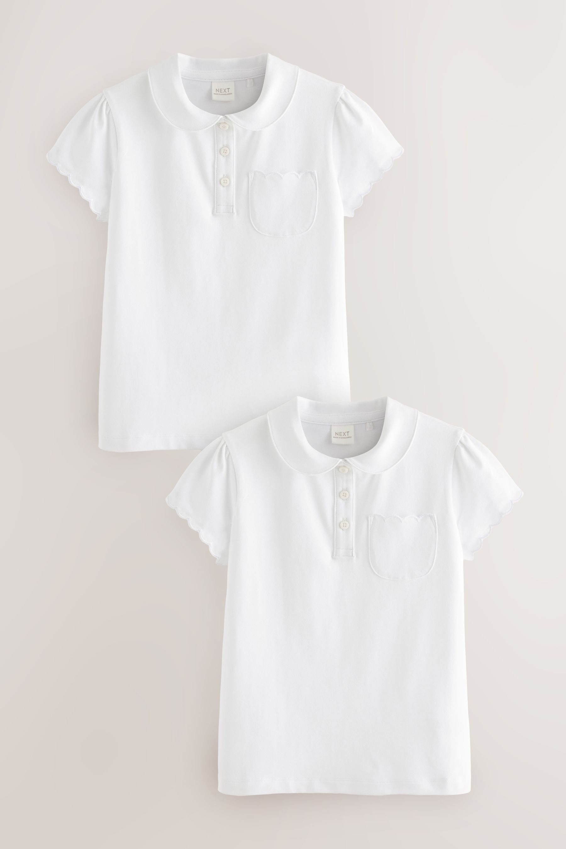 Poloshirt Jersey-Poloshirts mit Bogenkantendesign, 2er-Pack