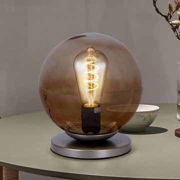 Briloner Leuchten Kugelleuchte, Leuchtmittel nicht inklusive, Design Schreib Tisch Lampe Glas Kugel Artbeits Zimmer Lese Beistell