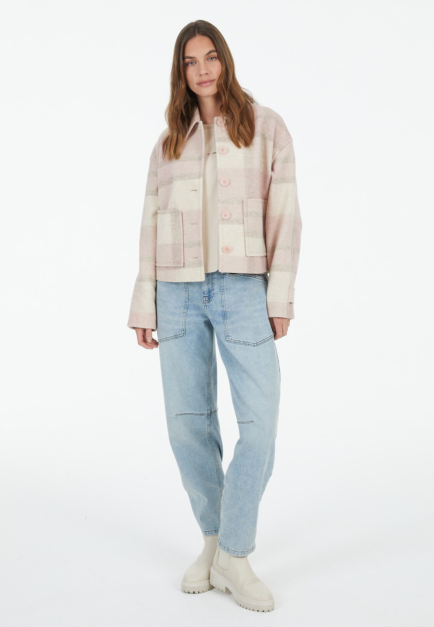 MARC AUREL Kurzjacke aus gebrushter Wollmischung