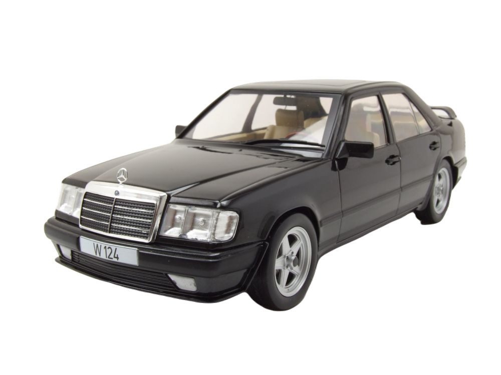 Modellauto Mercedes W124 Tuning 1986 schwarz metallic