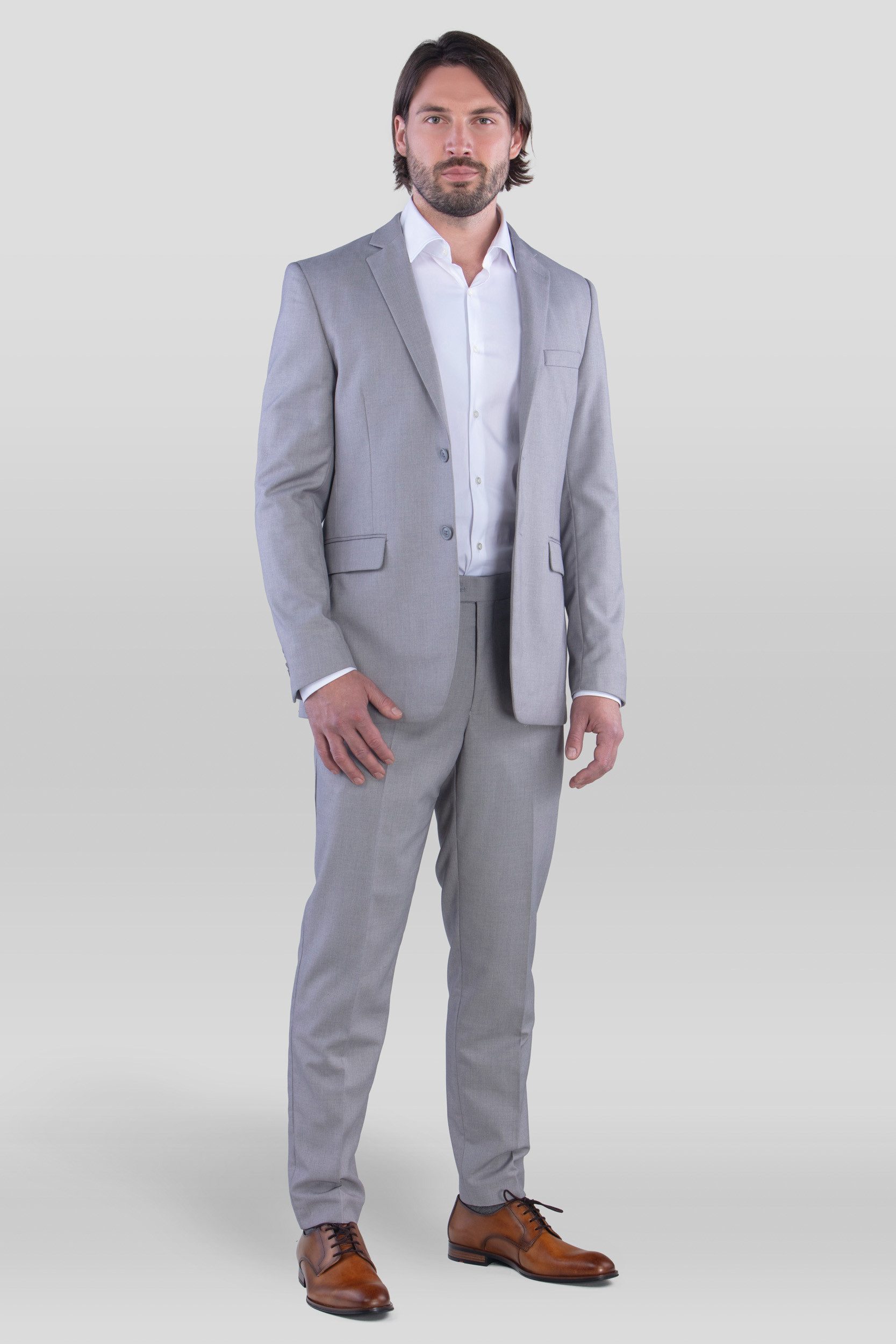 SANDER STELLAN Anzug Herren Business Anzug Slim Fit mit Kleidersack (Anzug günstig online kaufen