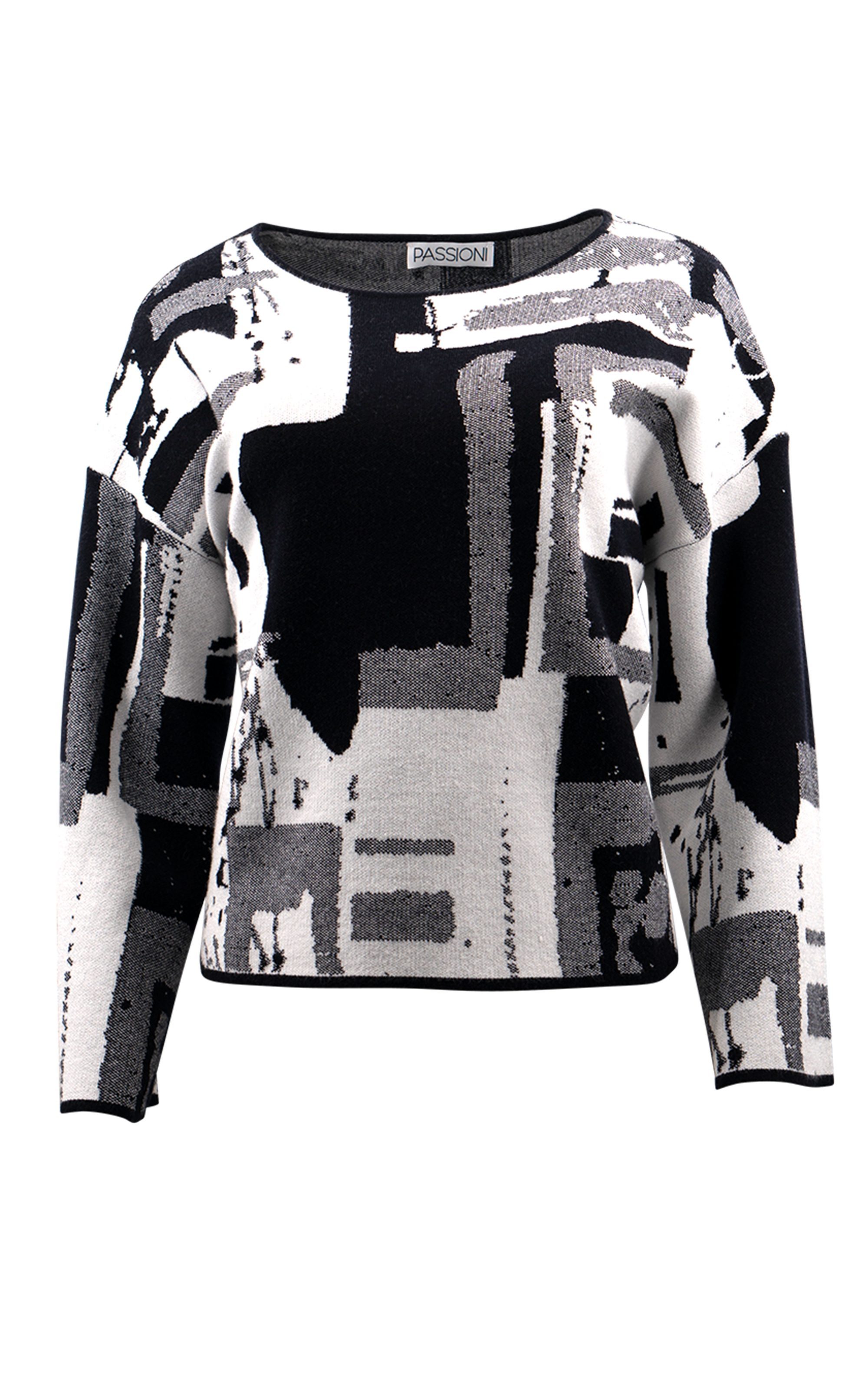 Passioni Strickpullover mit Boxy-Fit und Jacquard günstig online kaufen