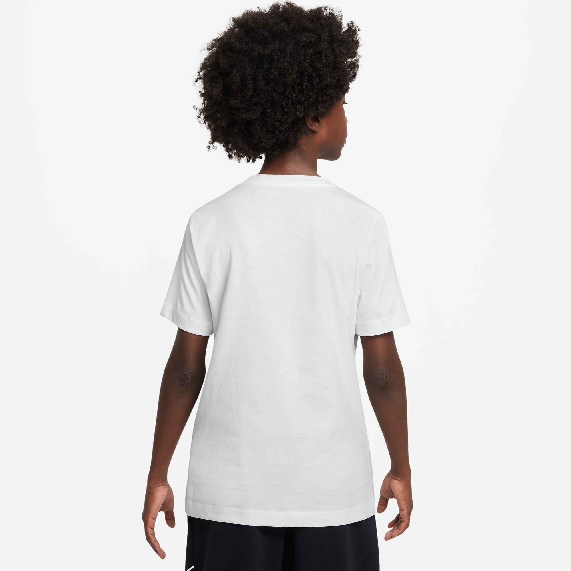 Nike Sportswear T-Shirt K NSW TEE EMB FUTURA LBR für Jugendliche, mit Kapuze, gerader Schnitt, sportlicher Stil